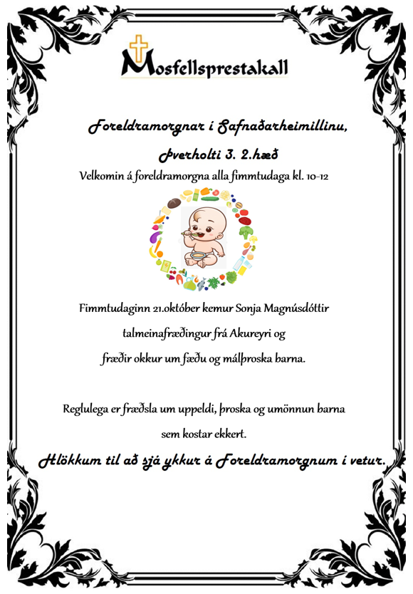 Fæða og málþroski barna auglýsing