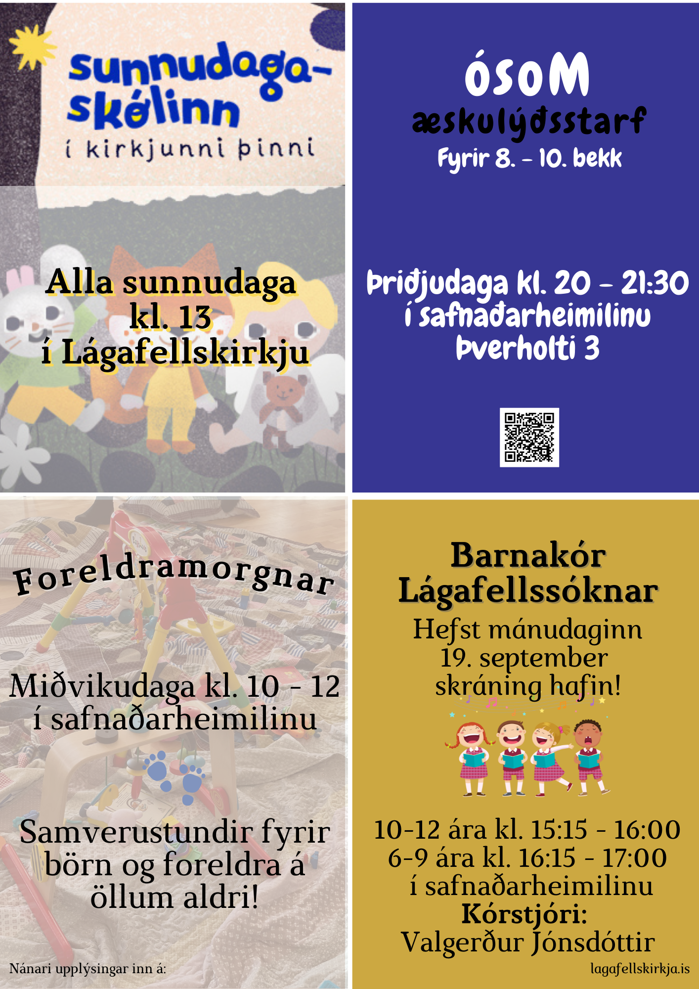Flyer – sunnó, ósoM, foreldramorgnar og kórastarf